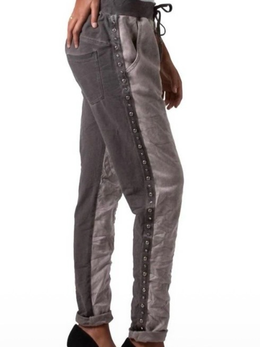 GIGI MODA Rhinestone Trim Pants OS